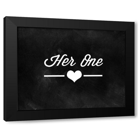 Her One, His Only Black Modern Wood Framed Art Print with Double Matting by CAD Designs