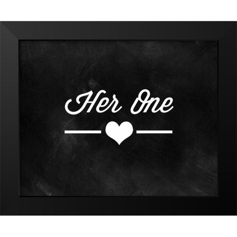 Her One, His Only Black Modern Wood Framed Art Print by CAD Designs