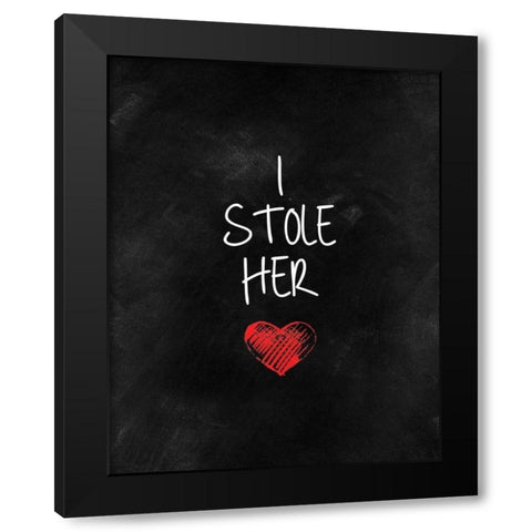 Stolen Heart I Black Modern Wood Framed Art Print with Double Matting by CAD Designs