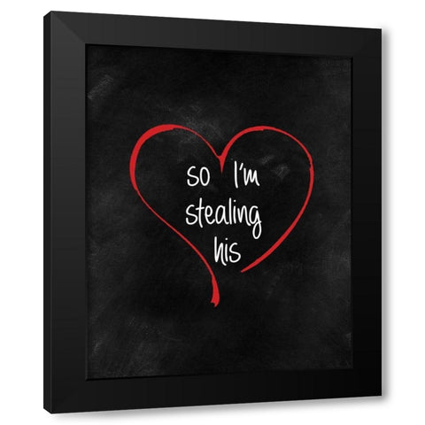 Stolen Heart II Black Modern Wood Framed Art Print with Double Matting by CAD Designs