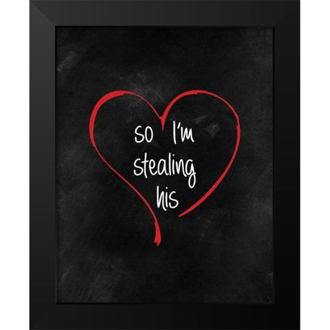 Stolen Heart II Black Modern Wood Framed Art Print by CAD Designs