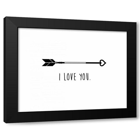 Love Arrow I Black Modern Wood Framed Art Print with Double Matting by CAD Designs