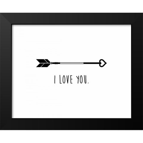 Love Arrow I Black Modern Wood Framed Art Print by CAD Designs