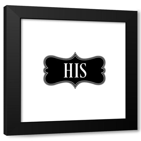 His And Hers I Black Modern Wood Framed Art Print with Double Matting by CAD Designs