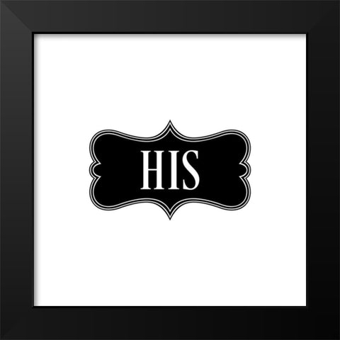 His And Hers I Black Modern Wood Framed Art Print by CAD Designs