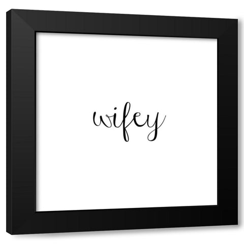 Hubby And Wifey II Black Modern Wood Framed Art Print by CAD Designs