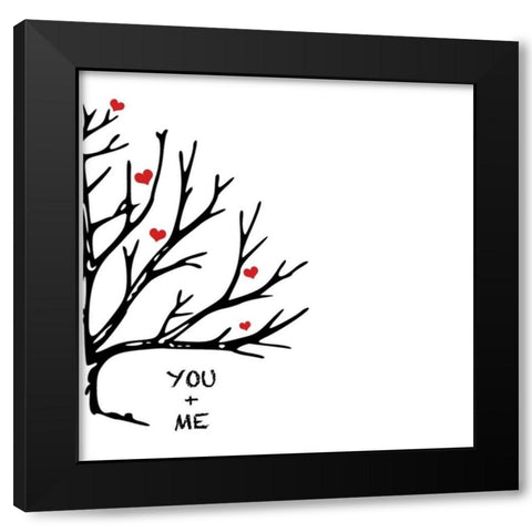 You And Me II Black Modern Wood Framed Art Print by CAD Designs