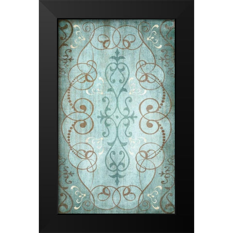 Scroll Repeat Black Modern Wood Framed Art Print by Knutsen, Conrad