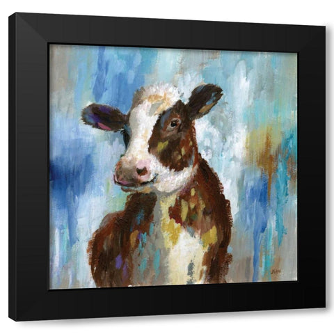 Spring Calf Black Modern Wood Framed Art Print with Double Matting by Nan