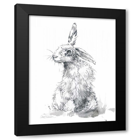 Garden Hare II Black Modern Wood Framed Art Print with Double Matting by Robinson, Carol