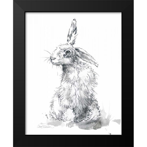 Garden Hare II Black Modern Wood Framed Art Print by Robinson, Carol