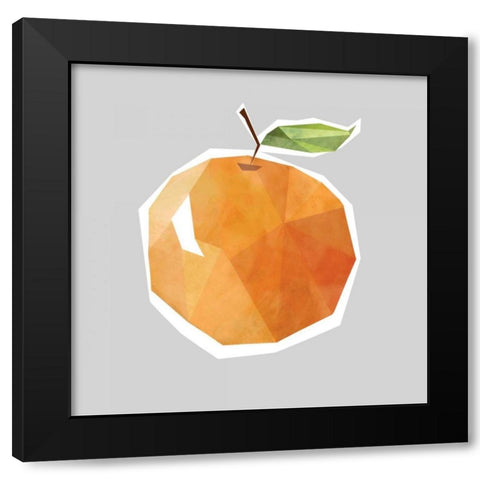 Facet Fruit Orange Black Modern Wood Framed Art Print with Double Matting by Robinson, Carol