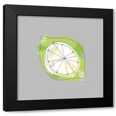 Splash Of Lime Black Modern Wood Framed Art Print with Double Matting by Robinson, Carol