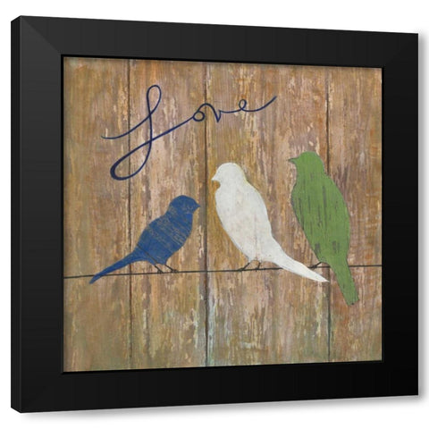 Love Black Modern Wood Framed Art Print with Double Matting by Tava Studios