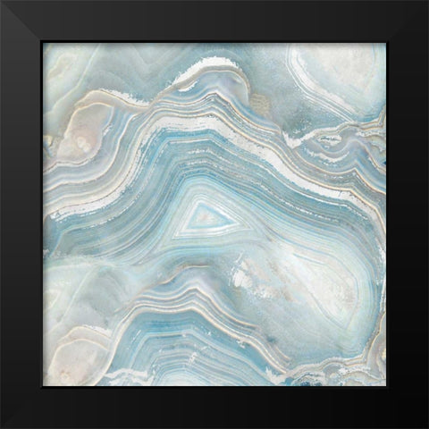 Agate in Blue I Black Modern Wood Framed Art Print by Nan