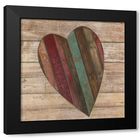 Heart Black Modern Wood Framed Art Print with Double Matting by Tava Studios