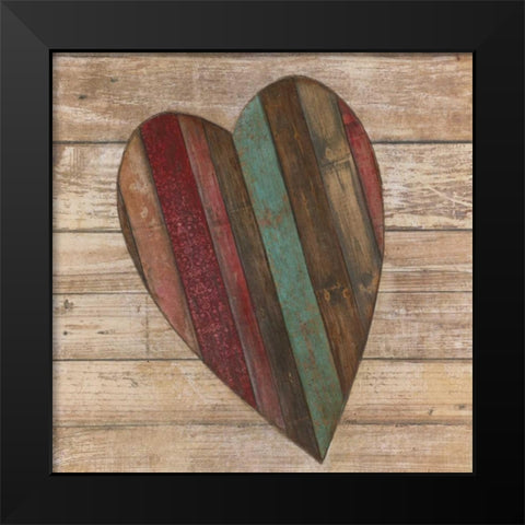 Heart Black Modern Wood Framed Art Print by Tava Studios