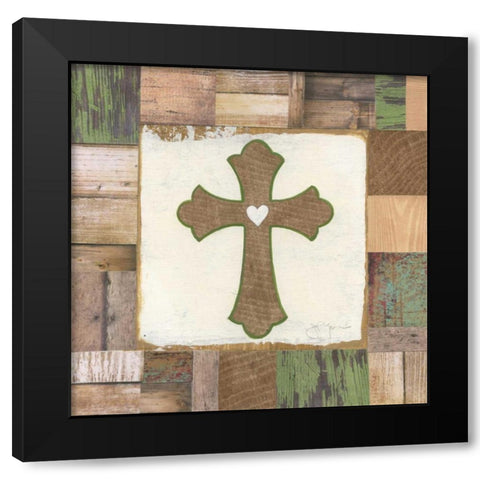 The Cross Black Modern Wood Framed Art Print by Tava Studios