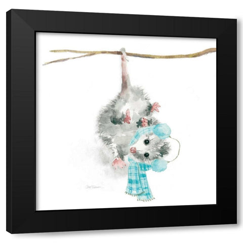 Christmas Critter Black Modern Wood Framed Art Print with Double Matting by Robinson, Carol