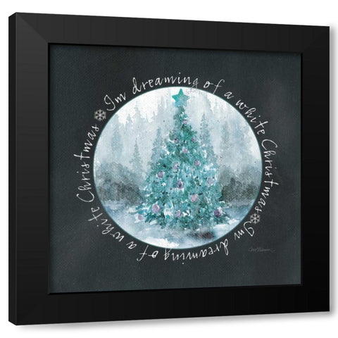White Christmas Black Modern Wood Framed Art Print by Robinson, Carol