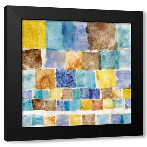 Color Block Cascade Black Modern Wood Framed Art Print with Double Matting by Craven, Katrina