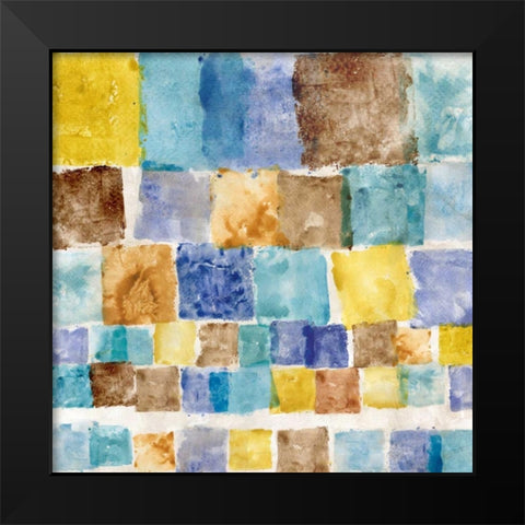 Color Block Cascade Black Modern Wood Framed Art Print by Craven, Katrina