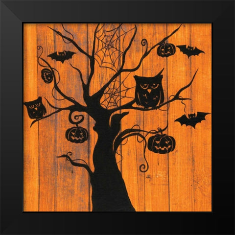 Night Owls Black Modern Wood Framed Art Print by Tava, Janet