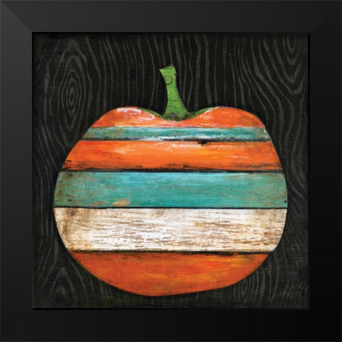 Striped Pumpkin Black Modern Wood Framed Art Print by Tava, Janet