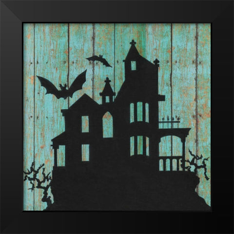 Haunted House Black Modern Wood Framed Art Print by Tava, Janet