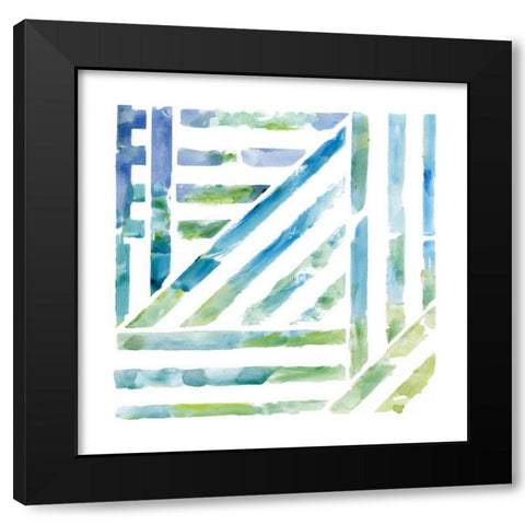 Linear Kaleidoscope I Black Modern Wood Framed Art Print by Nan