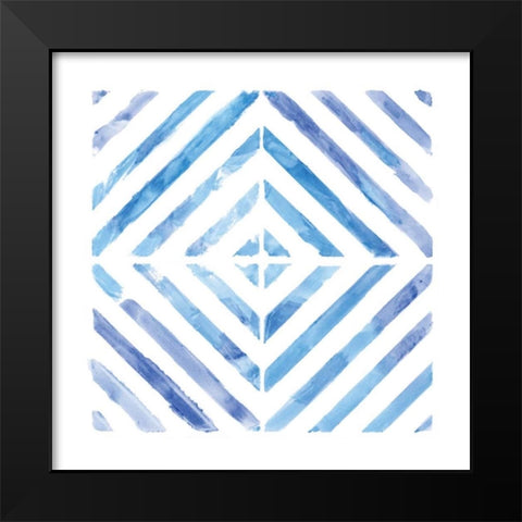 Linear Kaleidoscope II Black Modern Wood Framed Art Print by Nan