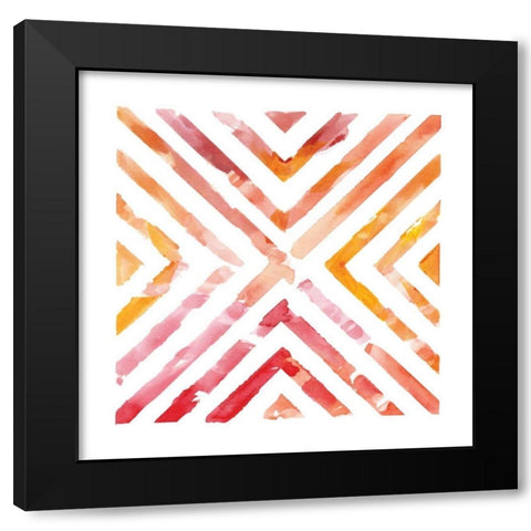 Linear Kaleidoscope III Black Modern Wood Framed Art Print by Nan