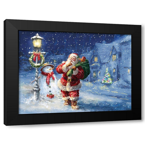 Merry Christmas Night Black Modern Wood Framed Art Print with Double Matting by Corti, Marcello