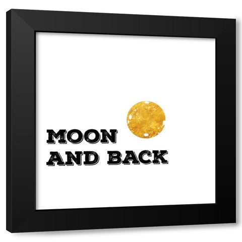 Moon And Back Black Modern Wood Framed Art Print with Double Matting by CAD Designs