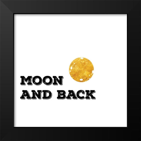 Moon And Back Black Modern Wood Framed Art Print by CAD Designs