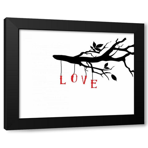 Love Birds I Black Modern Wood Framed Art Print with Double Matting by CAD Designs