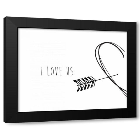 I Love Us Black Modern Wood Framed Art Print by CAD Designs