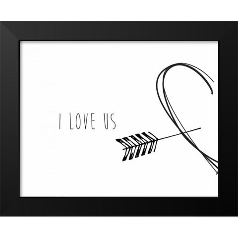 I Love Us Black Modern Wood Framed Art Print by CAD Designs