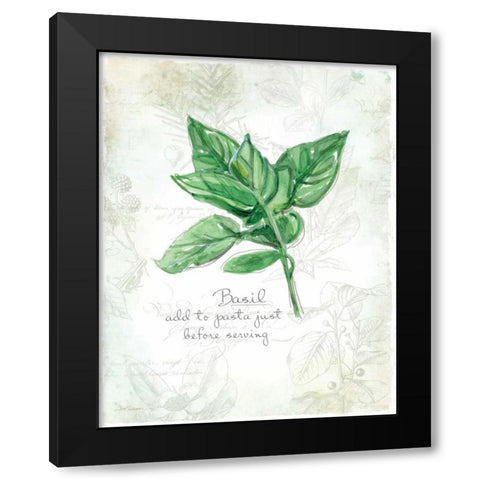 Fresh Basil Black Modern Wood Framed Art Print by Robinson, Carol