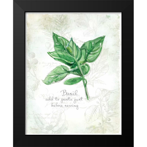 Fresh Basil Black Modern Wood Framed Art Print by Robinson, Carol