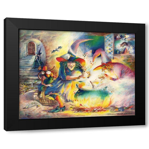 Witches Brew Black Modern Wood Framed Art Print by Troise Heidel, Theresa