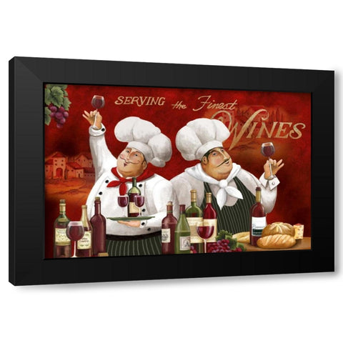 Chef Duo Black Modern Wood Framed Art Print by Knutsen, Conrad