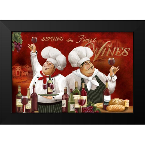 Chef Duo Black Modern Wood Framed Art Print by Knutsen, Conrad