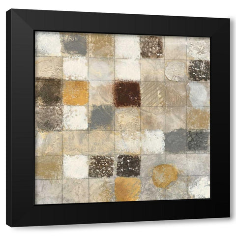 Metallic Mosaic I Black Modern Wood Framed Art Print with Double Matting by Tava Studios