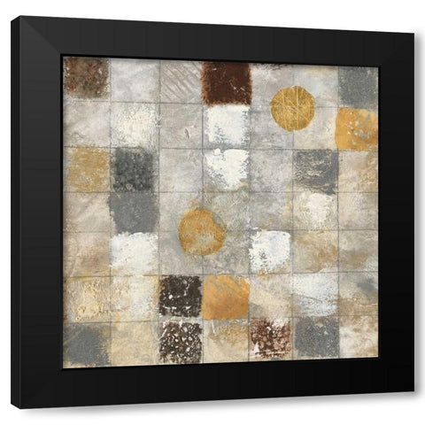Metallic Mosaic II Black Modern Wood Framed Art Print with Double Matting by Tava Studios