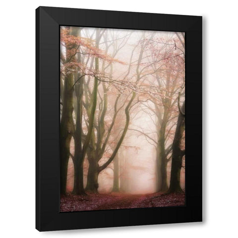 Pink Avenue Black Modern Wood Framed Art Print by Van de Goor, Lars