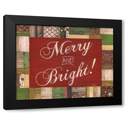 Merry and Bright Black Modern Wood Framed Art Print with Double Matting by Tava Studios