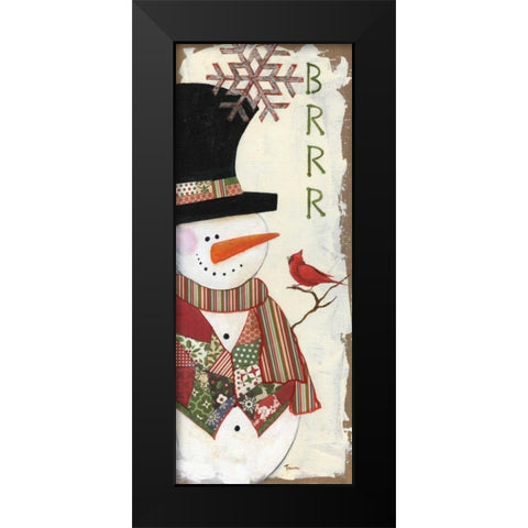 Brrrr Black Modern Wood Framed Art Print by Tava Studios