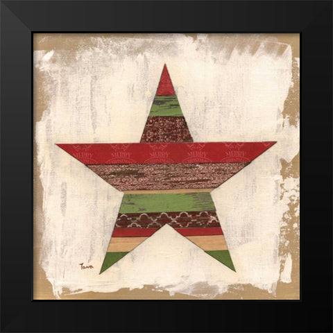 Christmas Star Black Modern Wood Framed Art Print by Tava Studios