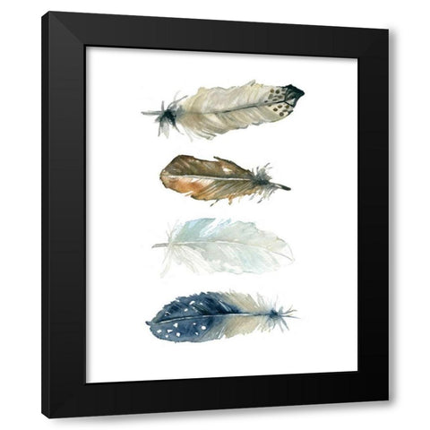 Feather Collection Black Modern Wood Framed Art Print by Robinson, Carol